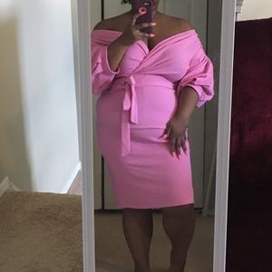 Wrap off the shoulder dress